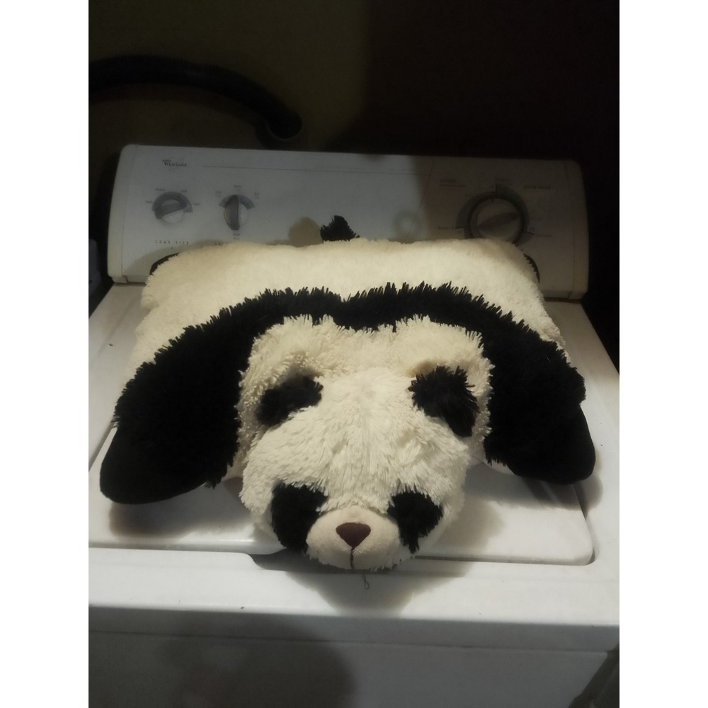 Pillow Pets 2010 Panda Bear 18" White‎ Black Plush Original Stuffed Animal